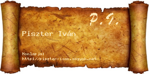 Piszter Iván névjegykártya