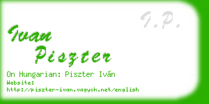 ivan piszter business card